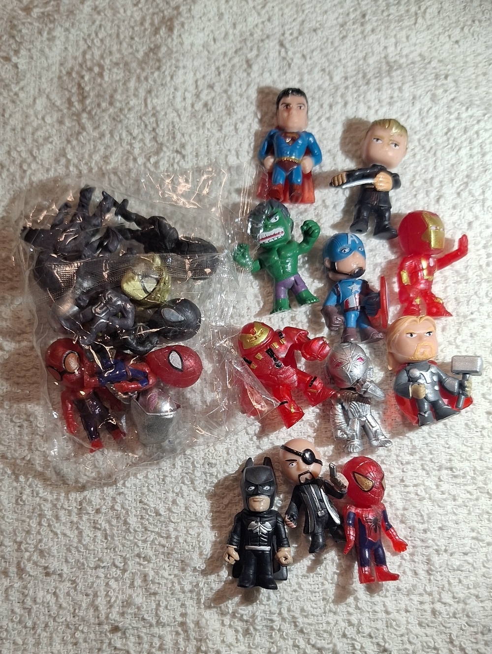 Superhero Mini Figure Assortment - Red, Blue, Green, Black, Silver